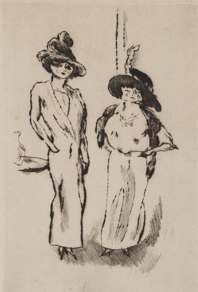 Két nő a bálban, 1910 körül (rézkarc) alkotó: Jules Pascin