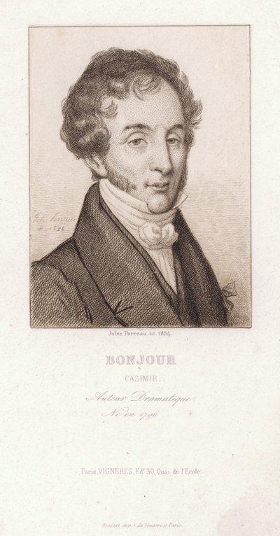 Casimir Bonjour francia drámaíró (metszet) alkotó: Jules Porreau