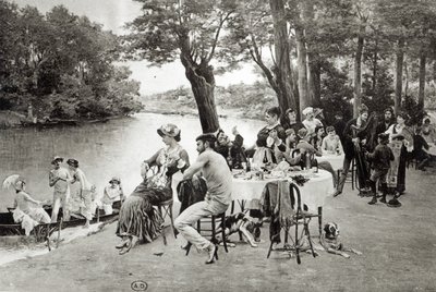 Jelenet a Marne folyó partján (fénykép) alkotó: Jules Scalbert
