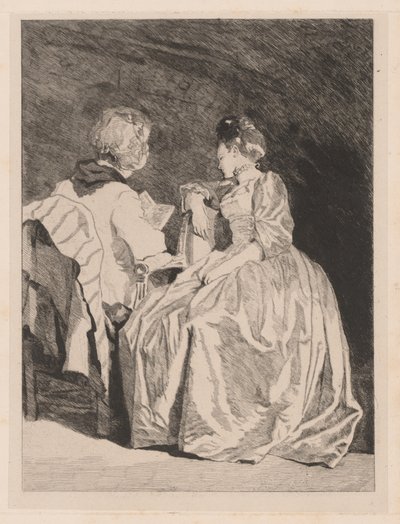 La Lecture (The Reading) alkotó: Jules de Goncourt, after Jean Honoré Fragonard