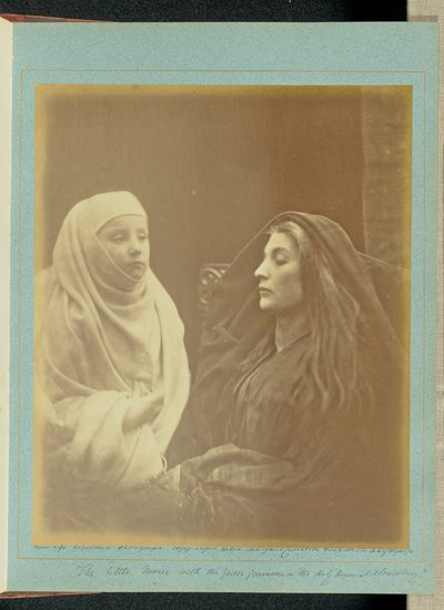 A kis novícia Guinevere királynővel az „Almesbury-i Szent Házban” alkotó: Julia Margaret Cameron