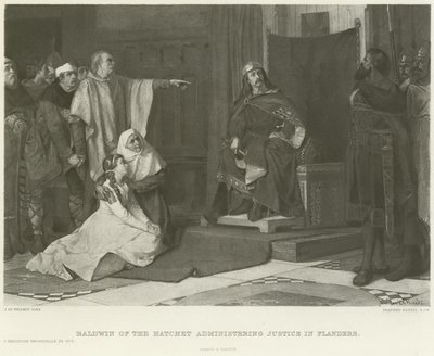 Baldwin of the Chatchet igazságot szolgáltat Flandriában (mélynyomás) alkotó: Juliaan de Vriendt