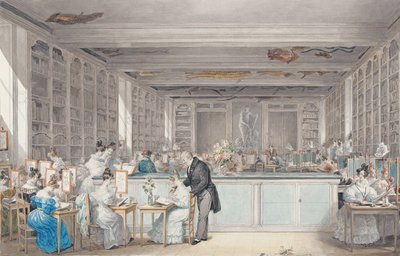 Pierre-Joseph Redouté botanikai rajziskolája a Salle Buffonban a Jardin des Plantes-ban, 1830 (wc és grafit papíron) alkotó: Julie Ribault