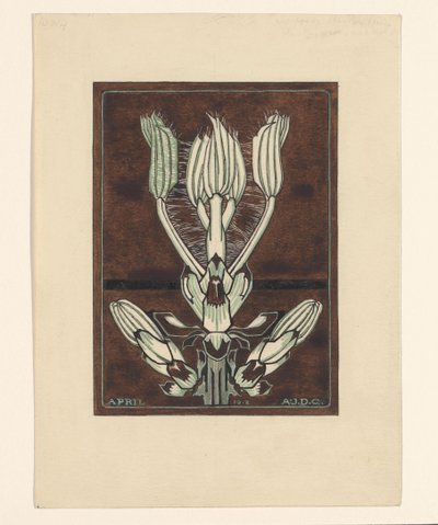 Egy virág bimbói április (cím az objektumon) alkotó: Julie de Graag (signed by artist)