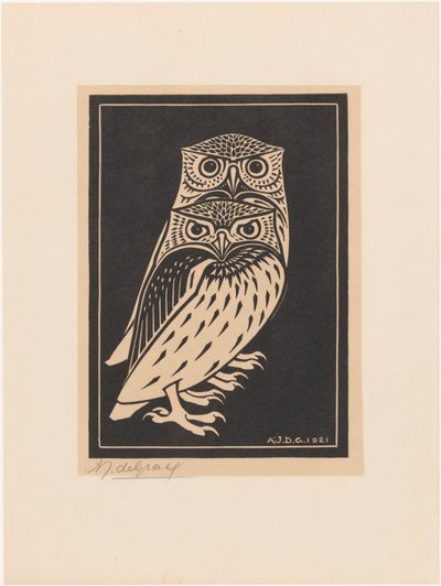 Két bagoly alkotó: Julie de Graag (signed by artist)