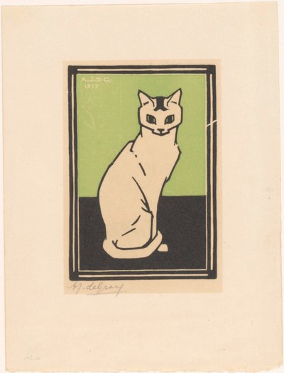 ülő macska alkotó: Julie de Graag (signed by artist)