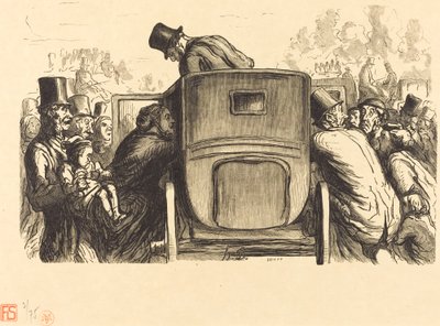 Univerzális kiállítás: A külföldi minden kívánatos létesítményt megtalál... alkotó: Julien Antoine Peulot after Honoré Daumier
