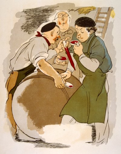 Humoros bor-illusztráció 1946. Illusztráció: Julien Pavil alkotó: Julien Pavil