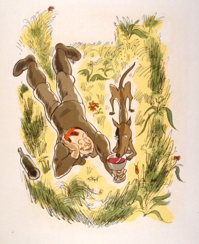 Humoros bor-illusztráció 1946. Illusztráció: Julien Pavil alkotó: Julien Pavil