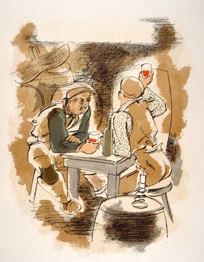 Humoros bor-illusztráció 1946. Illusztráció: Julien Pavil alkotó: Julien Pavil