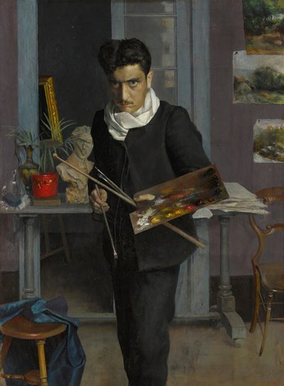 A művész önarcképe műtermében, 1898. alkotó: Julio Romero de Torres
