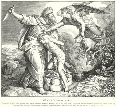 Ábrahám felajánlja Izsákot (metszet) alkotó: Julius (after) Schnorr von Carolsfeld