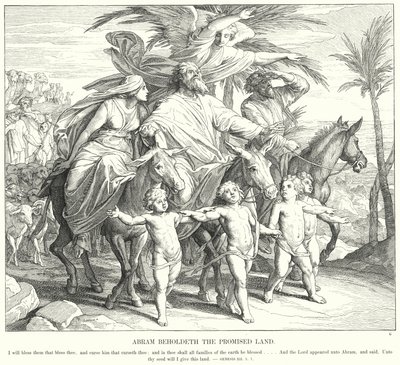 Ábrám látja az ígéret földjét (metszet) alkotó: Julius (after) Schnorr von Carolsfeld