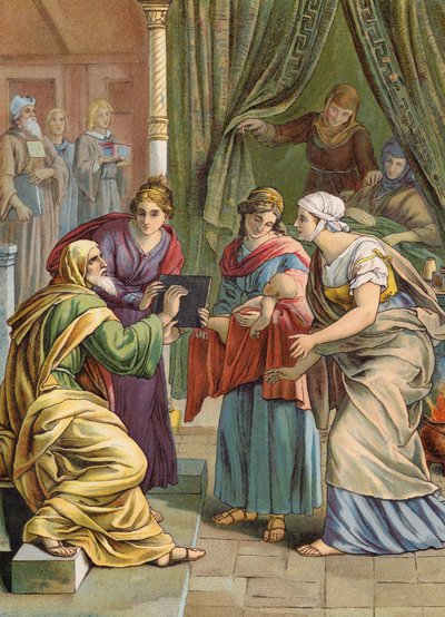 Keresztelő János születése (színes litográfia) alkotó: Julius (after) Schnorr von Carolsfeld