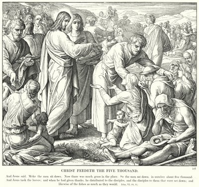 Krisztus Feedeth az ötezer (metszet) alkotó: Julius (after) Schnorr von Carolsfeld