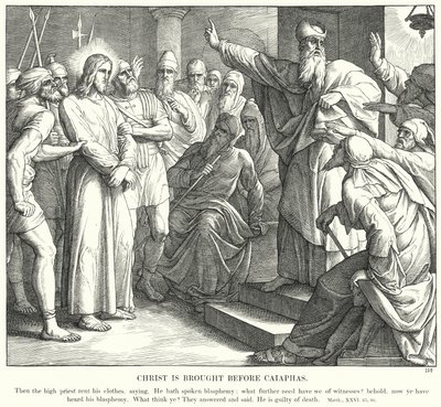 Krisztust Kajafás elé viszik (metszet) alkotó: Julius (after) Schnorr von Carolsfeld