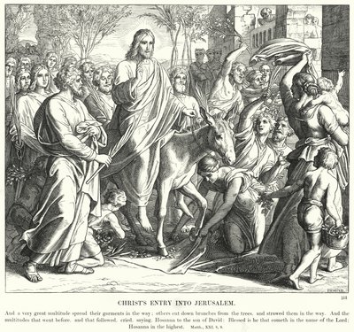 Krisztus belépése Jeruzsálembe (metszet) alkotó: Julius (after) Schnorr von Carolsfeld