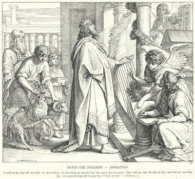 Zsoltáros Dávid, Imádás (metszet) alkotó: Julius (after) Schnorr von Carolsfeld
