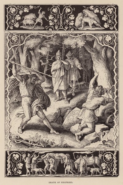 Siegfried halála (metszet) alkotó: Julius (after) Schnorr von Carolsfeld