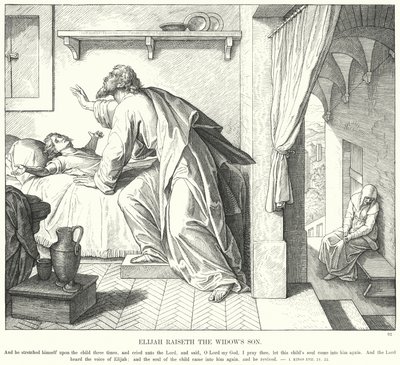 Elijah Raiseth, az özvegy fia (metszet) alkotó: Julius (after) Schnorr von Carolsfeld