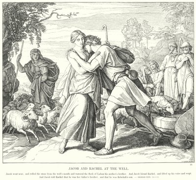 Jacob és Ráchel a kútnál (metszet) alkotó: Julius (after) Schnorr von Carolsfeld
