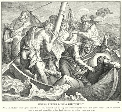 Jézus alszik a vihar alatt (metszet) alkotó: Julius (after) Schnorr von Carolsfeld