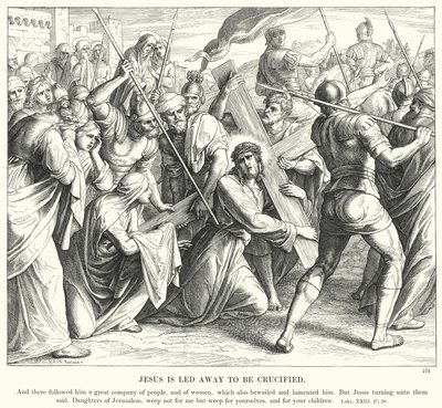 Jézust elvezetik, hogy keresztre feszítsék (metszet) alkotó: Julius (after) Schnorr von Carolsfeld