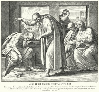 Jób három barátja együttérz vele (metszet) alkotó: Julius (after) Schnorr von Carolsfeld