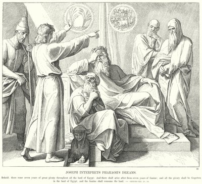 József értelmezi a fáraó álmait (metszet) alkotó: Julius (after) Schnorr von Carolsfeld