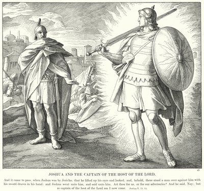 Józsué és az Úr seregének kapitánya (metszet) alkotó: Julius (after) Schnorr von Carolsfeld
