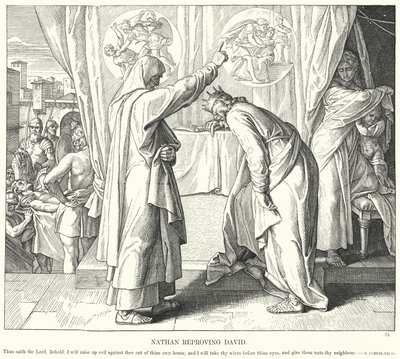 Nathan Reproving David (metszet) alkotó: Julius (after) Schnorr von Carolsfeld