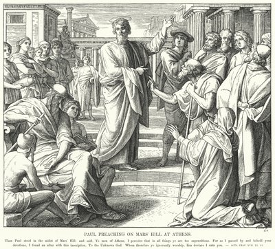 Pál prédikál a Mars-dombon Athénban (metszet) alkotó: Julius (after) Schnorr von Carolsfeld