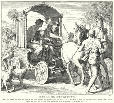 Fülöp és az etióp eunuch (metszet) alkotó: Julius (after) Schnorr von Carolsfeld
