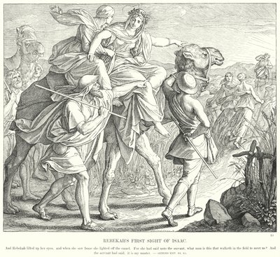 Rebeka Izsák első pillantása (metszet) alkotó: Julius (after) Schnorr von Carolsfeld