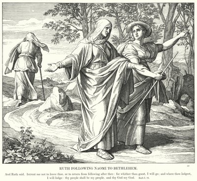 Ruth Naomit követi Betlehembe (metszet) alkotó: Julius (after) Schnorr von Carolsfeld