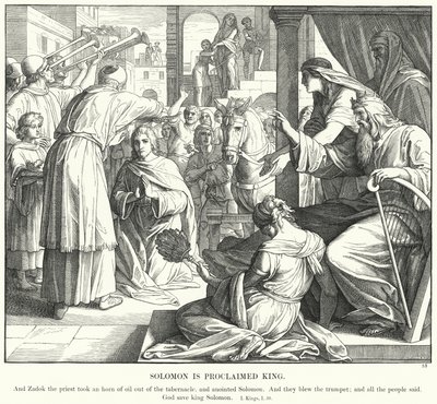 Salamont királynak kiáltották ki (metszet) alkotó: Julius (after) Schnorr von Carolsfeld