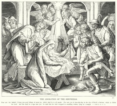 A Pásztorok imádása (metszet) alkotó: Julius (after) Schnorr von Carolsfeld