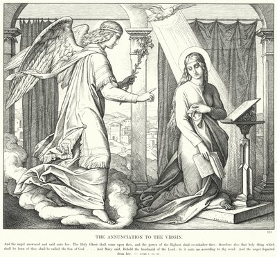 Angyali üdvözlet a Szűznek (metszet) alkotó: Julius (after) Schnorr von Carolsfeld