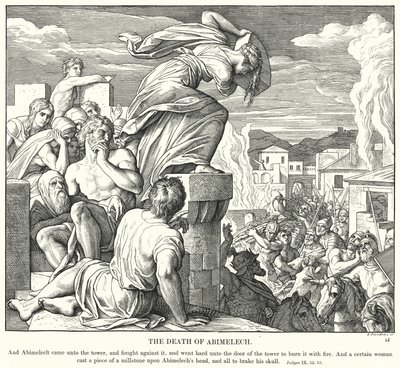 Abimelek halála (metszet) alkotó: Julius (after) Schnorr von Carolsfeld