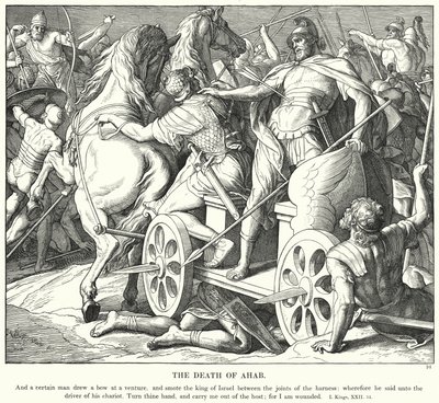 Aháb halála (metszet) alkotó: Julius (after) Schnorr von Carolsfeld