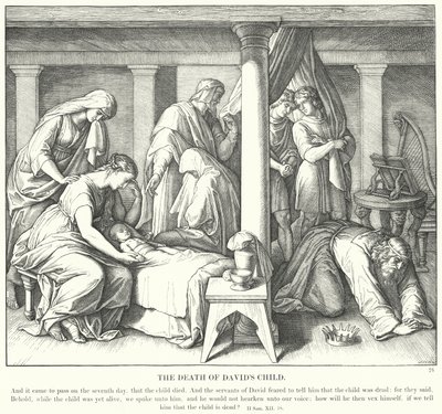 Dávid gyermekének halála (metszet) alkotó: Julius (after) Schnorr von Carolsfeld