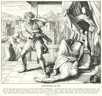 Éli halála (metszet) alkotó: Julius (after) Schnorr von Carolsfeld