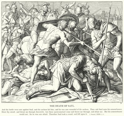 Saul halála (metszet) alkotó: Julius (after) Schnorr von Carolsfeld