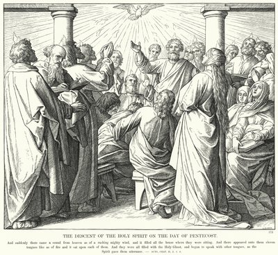 A Szentlélek leszállása pünkösd napján (metszet) alkotó: Julius (after) Schnorr von Carolsfeld