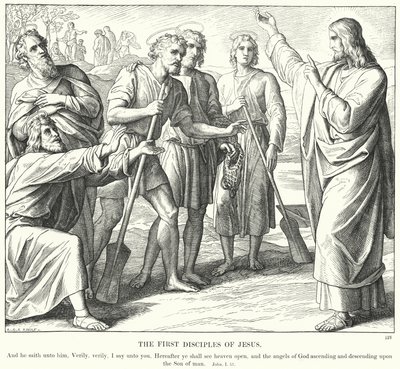Jézus első tanítványai (metszet) alkotó: Julius (after) Schnorr von Carolsfeld