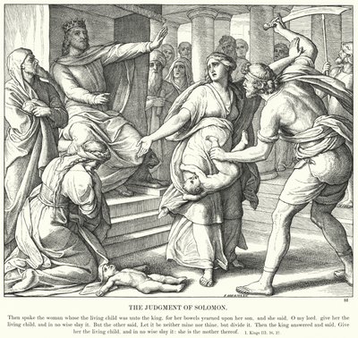 Salamon ítélete (metszet) alkotó: Julius (after) Schnorr von Carolsfeld