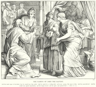 Keresztelő János elnevezése (metszet) alkotó: Julius (after) Schnorr von Carolsfeld