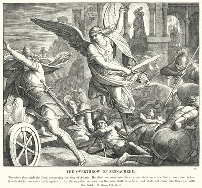 Szanherib megdöntése (metszet) alkotó: Julius (after) Schnorr von Carolsfeld