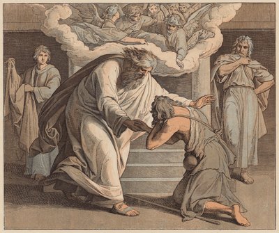 A tékozló fiú, Szent Lukács, XV, 20 (színes metszet) alkotó: Julius (after) Schnorr von Carolsfeld