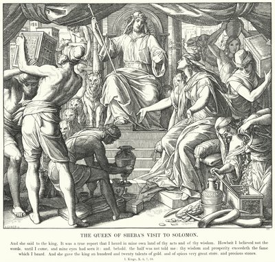Sába királynője Salamon látogatása (metszet) alkotó: Julius (after) Schnorr von Carolsfeld